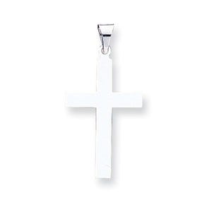 14k White Gold Polished Cross Pendant