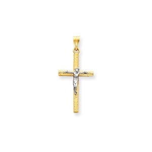14k Two-tone Crucifix Pendant