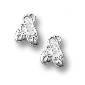 Sterling Silver Children's "Ballet Slippers" Post Earrings