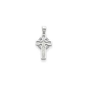 14k White Gold Celtic Cross Pendant