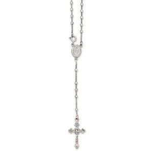 Sterling Silver Polished Rosary Necklace