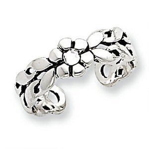 Sterling Silver Antiqued Swarovski Crystal Toe Ring