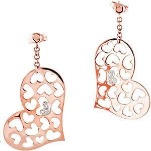 .025 ct tw Diamond Heart Earrings