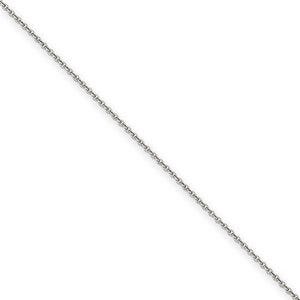 14k White Gold 1.65mm Solid Diamond-cut Cable Chain