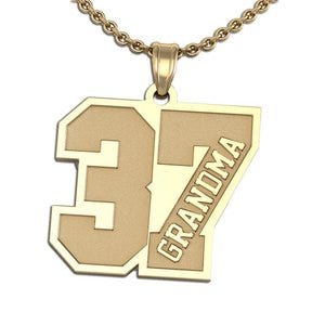 Grandma's Jersey Number Charm or Pendant