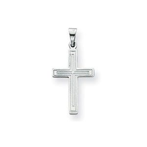 14k White Gold Cross Pendant