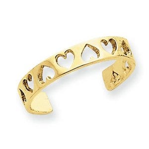 14k Yellow Gold Heart Toe Ring