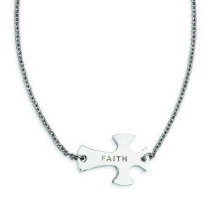 Faith Large Sideways Cross Necklace