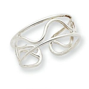 Sterling Silver Wave Toe Ring