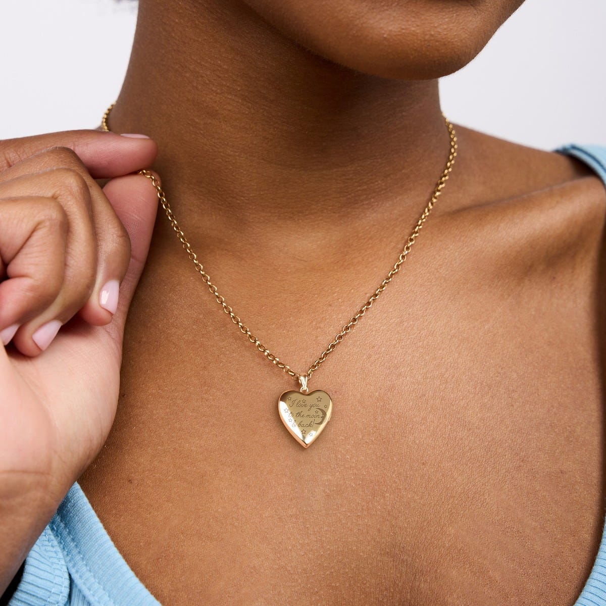 Yellow Gold To The Moon & Back Heart Photo Locket