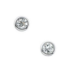 14K Yellow Gold Children's Cubic Zirconia Earrings