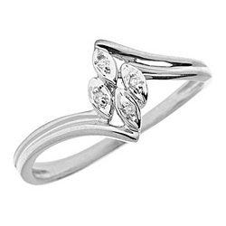 14K Gold Diamond Leaf Promise Ring