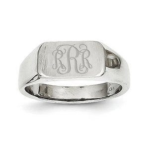 14K Gold Boy's Rectangle Signet Ring