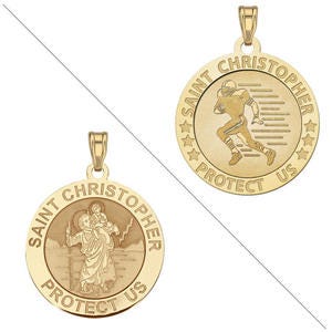 Football - Saint Christopher Doubledside Sports Religious Medal "EXCLUSIVE"
