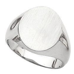 14k Gold Men's Round Signet Ring