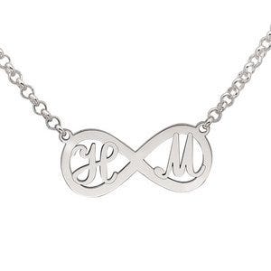 Personalized Infinity Initial Necklace w/ Chain
