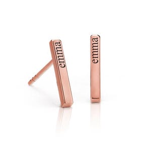 Petite Horizontal Bar Name Earrings