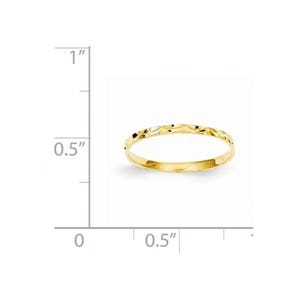 14K Diamond-Cut Zig-Zag Design Band Children's Ring
