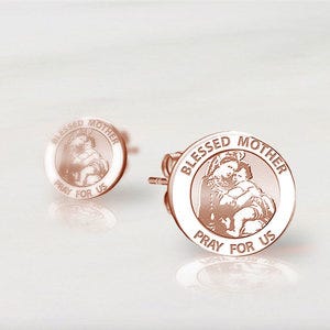 Pair of "Blessed Mother" Virgin Mary Earrings