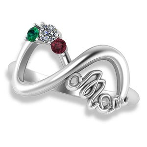Personalized Infinity Birthstone Mother's Ring