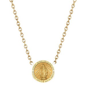 Miraculous Medal Pendant with 18 Inch Chain