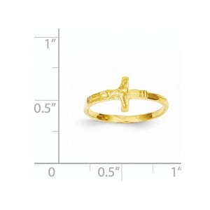14k Yellow Gold Children's Crucifix Ring