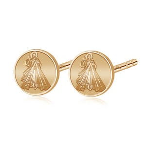 Pair of Divine Mercy Jesus Stud Earrings