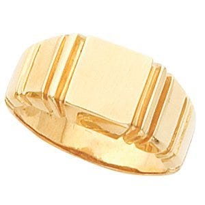 14K Gold Men's Square Signet Ring