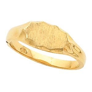 14K Gold Women's Oval Signet Ring