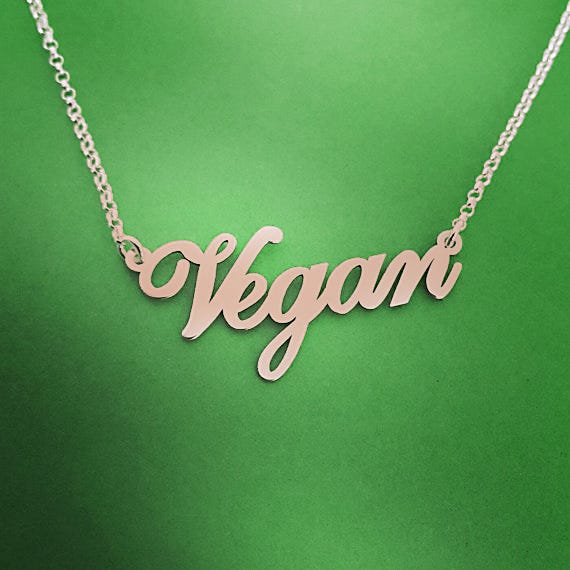 Vegan Necklace with 18 Inch Chain