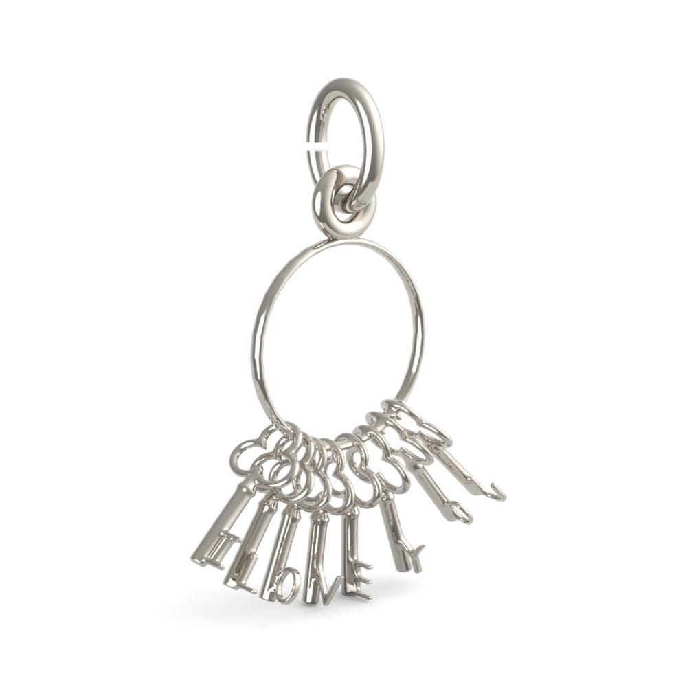 I Love You Skeleton Key Ring Charm