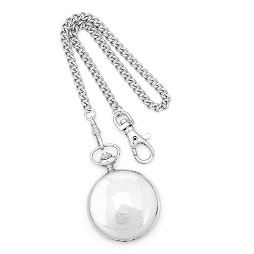 Stainless Steel Hunter Case Quartz Pocket Watch