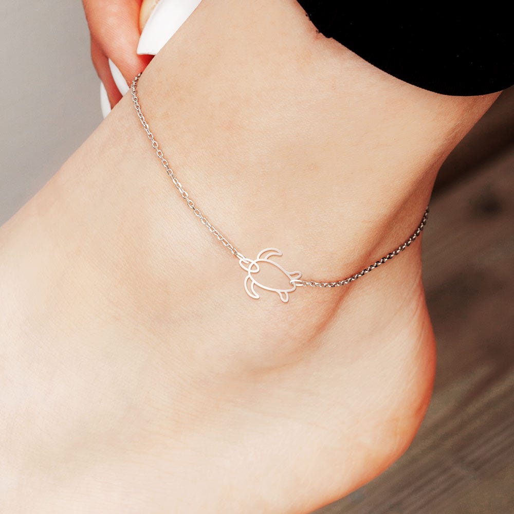 Sleek Sea Turtle Anklet