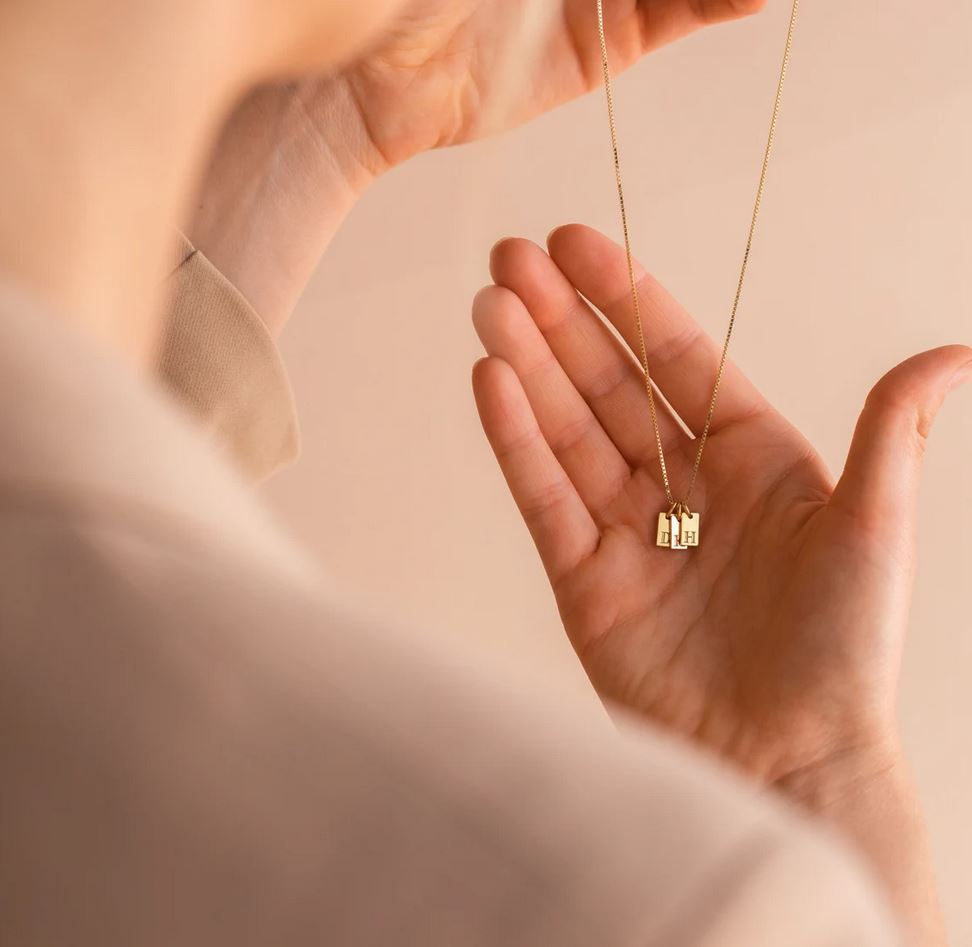 Dainty Initial Pendant with Chain