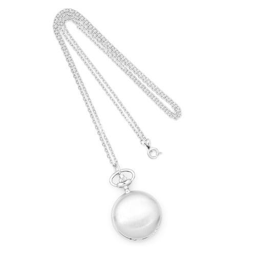 Charles Hubert Women's Chrome Tone Matte Finish Necklace Watch