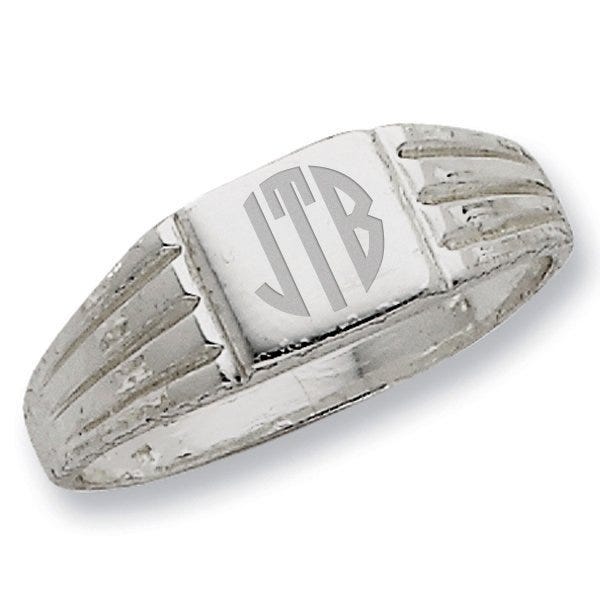 Sterling Silver Women's Square Signet Ring