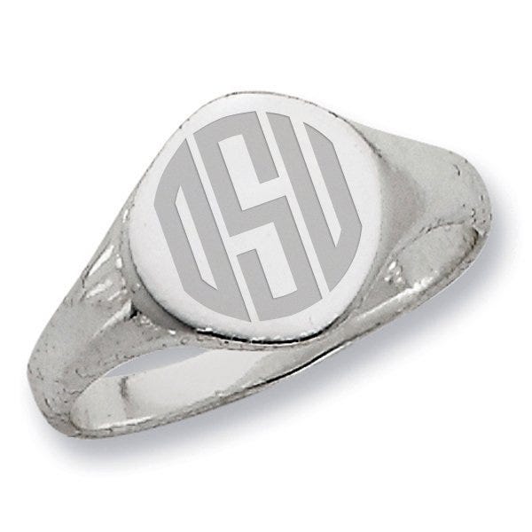 Sterling Silver Women's Round Signet Ring