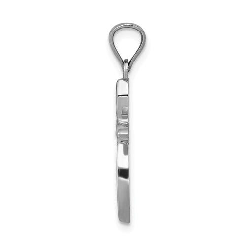 14k White Gold Cross Pendant