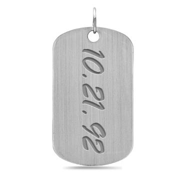 Stainless Steel Engravable Dog Tag Pendant