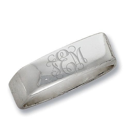 Sterling Silver Men's Rectangle Signet Ring