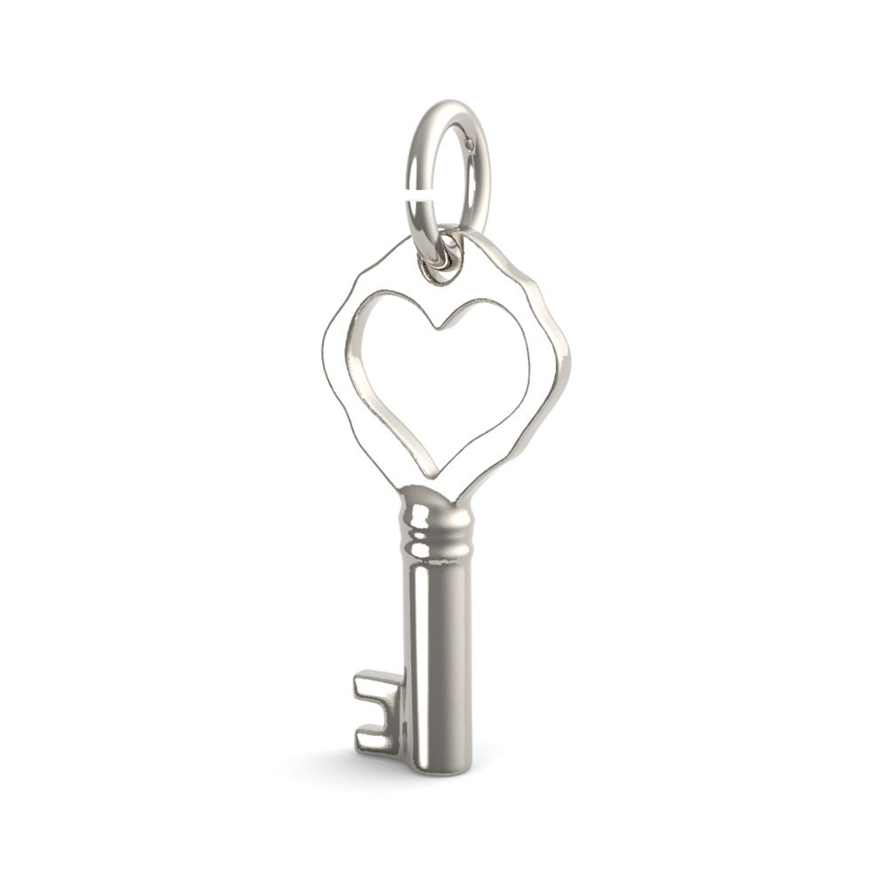 Petite Antique Heart Key Charm