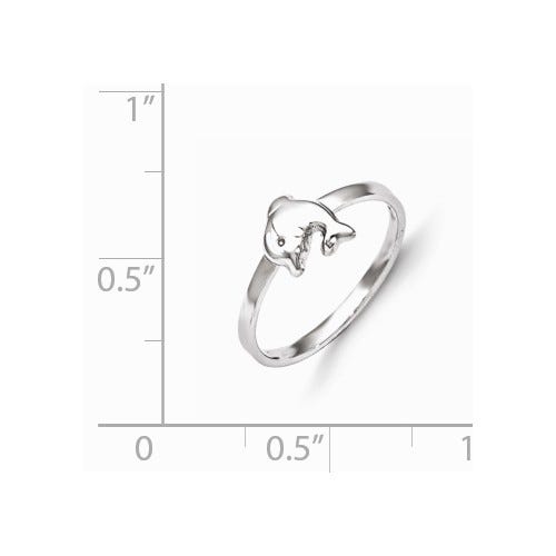 Sterling Silver Plated Children's Polished Dolphin Ring