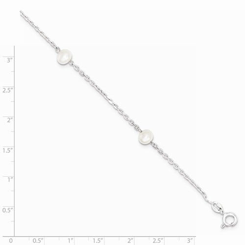 Sterling Silver Cultured Pearl Children's Bracelet