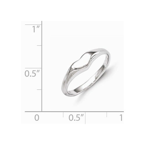 Sterling Silver Plated Children's Polished Heart Ring