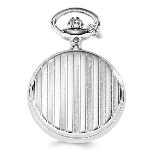 Charles Hubert Women's Chrome Tone Striped Designt Necklace Watch