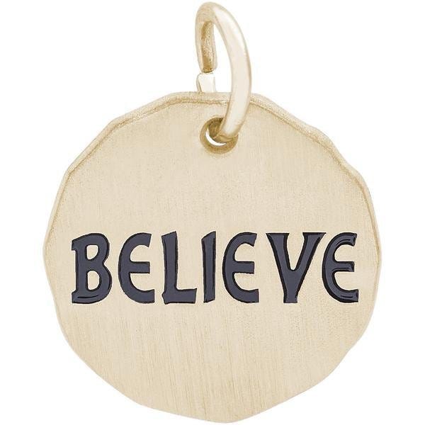 BELIEVE CHARM TAG ENGRAVABLE