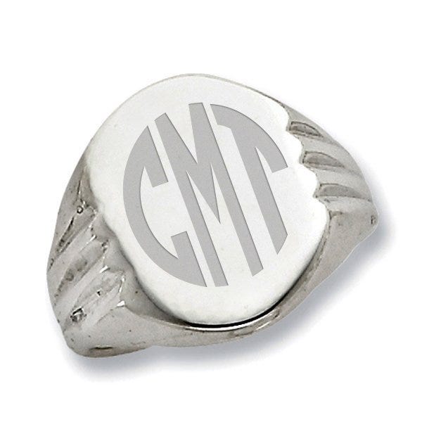 Sterling Silver Women's Oval Signet Ring