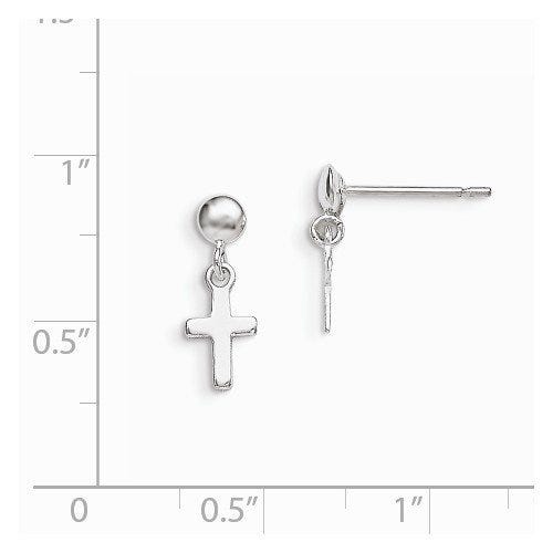 Sterling Silver Dangle Cross Earrings