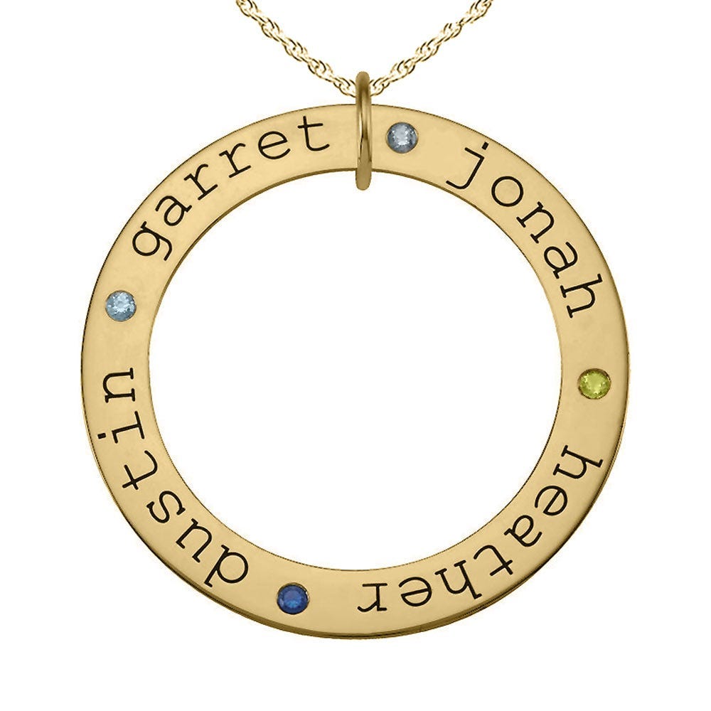 Personalized Four Birthstones Disc