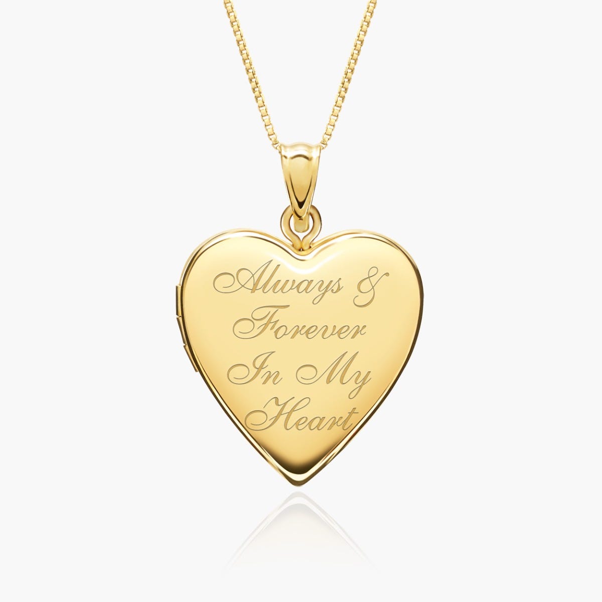 14k Yellow Gold Always & Forever In My Heart Photo Locket